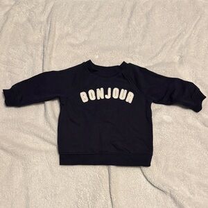 Kids Navy Bonjour Sweatshirt